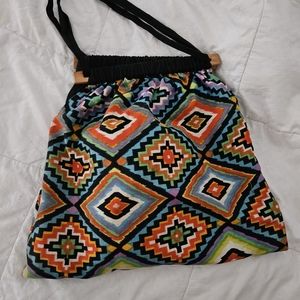 Vintage Aztec inspired print bag